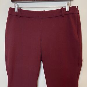 J.Crew Minnie Wool Pants Bi Stretch Slacks Date Valentines Cabernet Dark Red 8